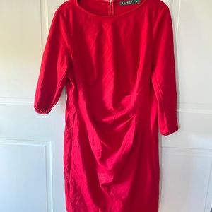 Lauren Ralph Lauren size 16 red long sleeve dress